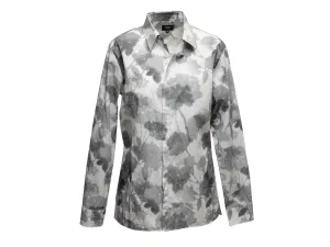 Grey & White Fendi Floral Print Button-Up Top Size IT 38