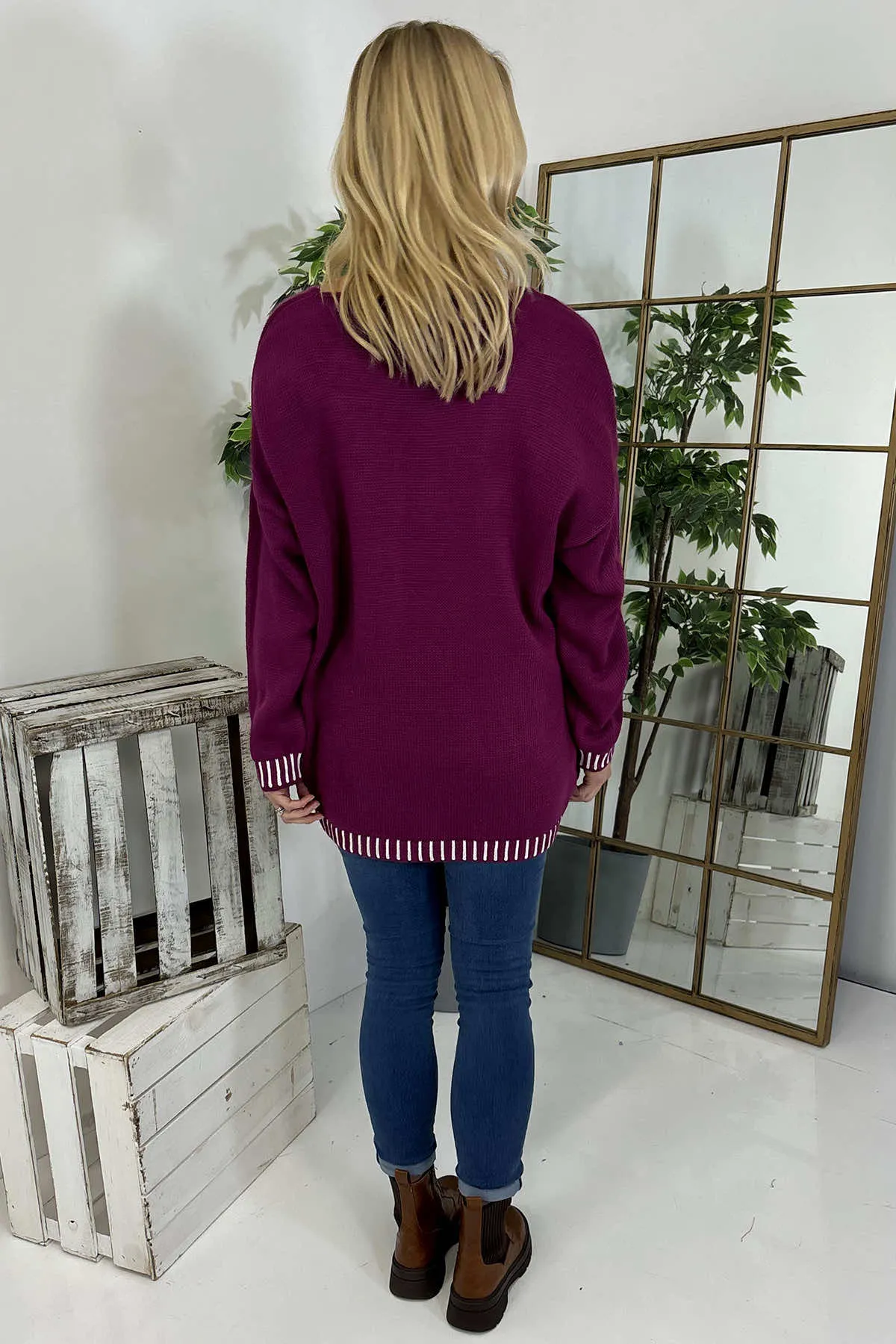 Harper Knitted Jumper Purple