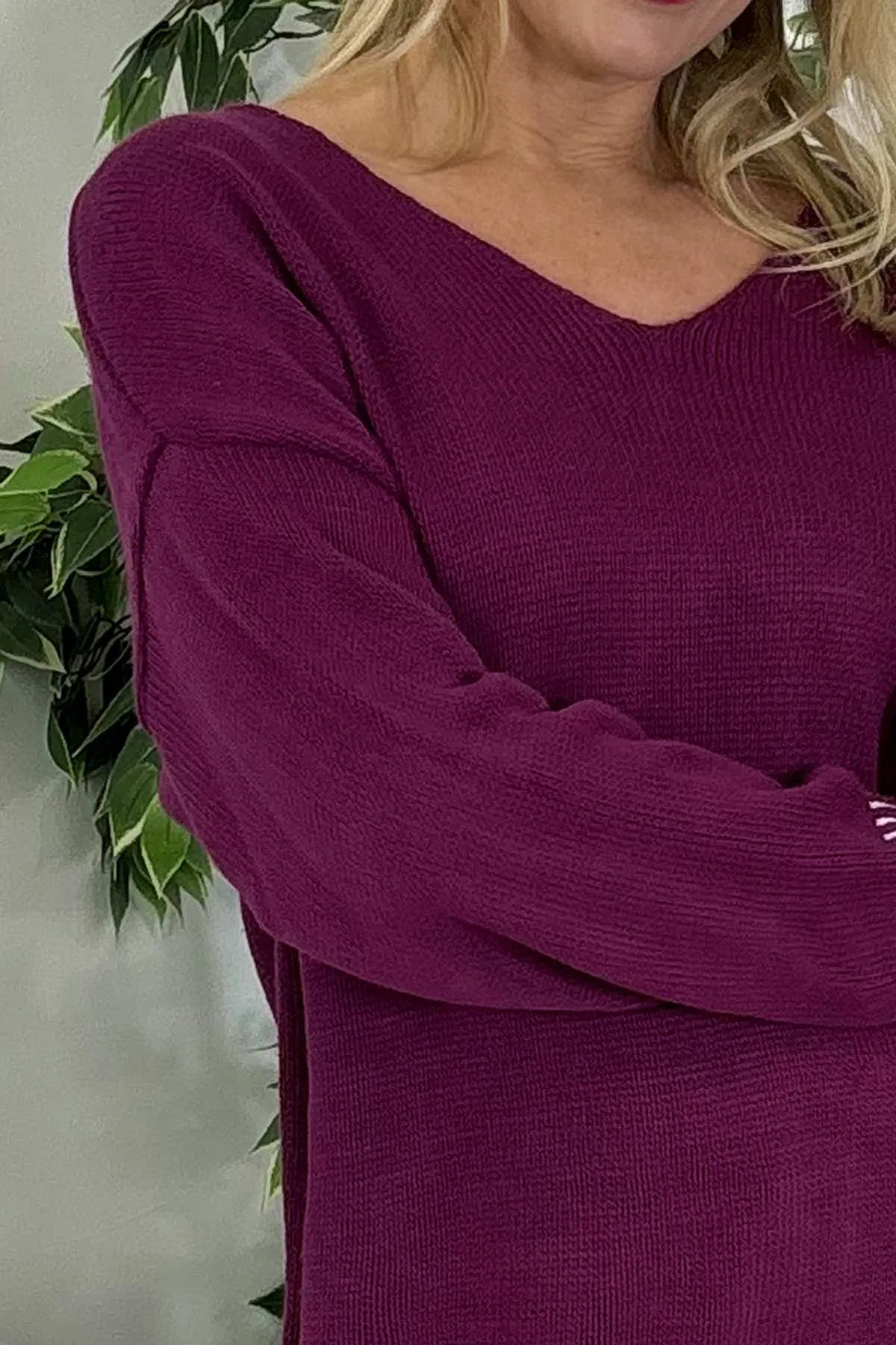 Harper Knitted Jumper Purple