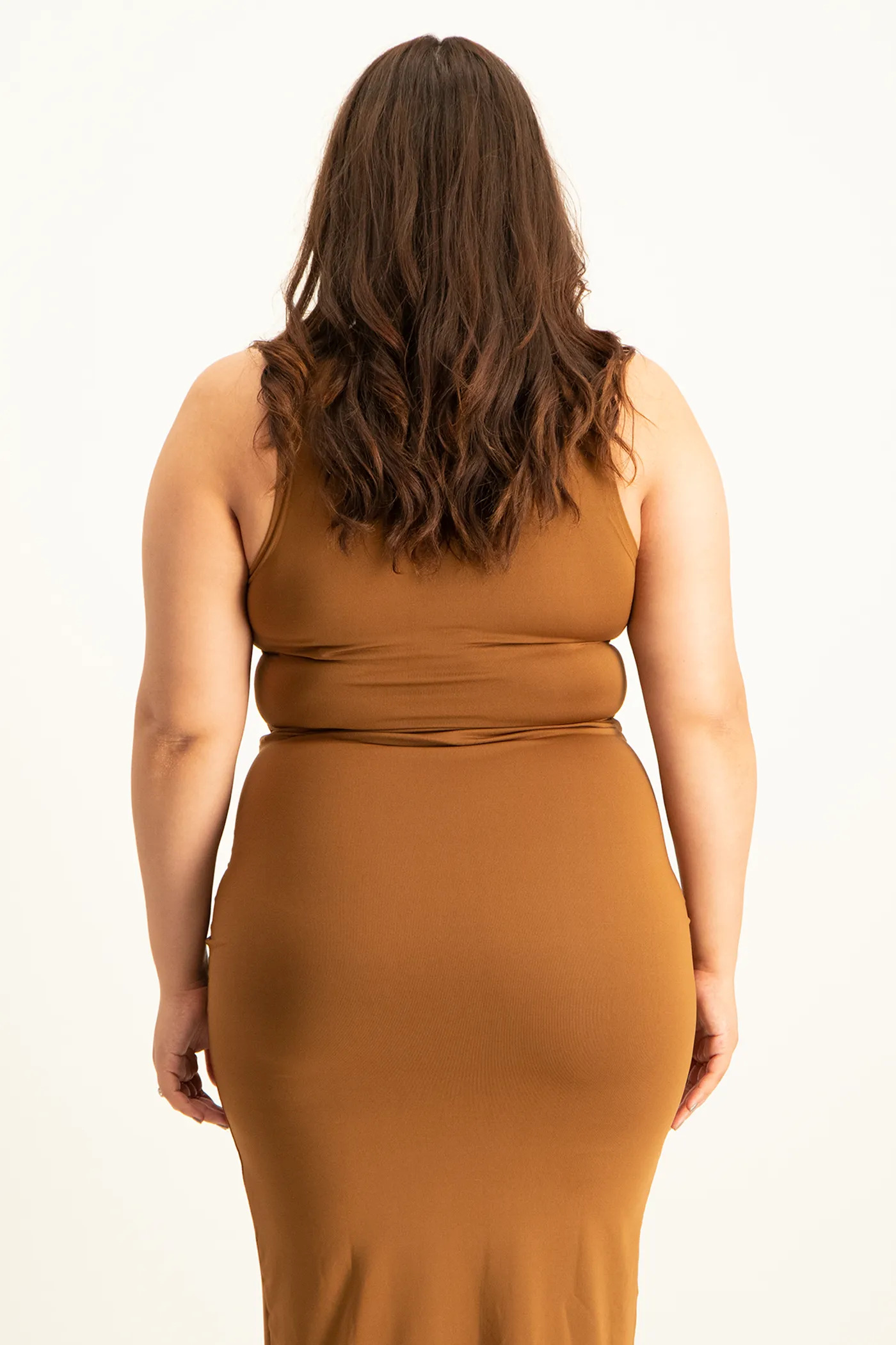 Hazel High Neck Crop Top - Toffee