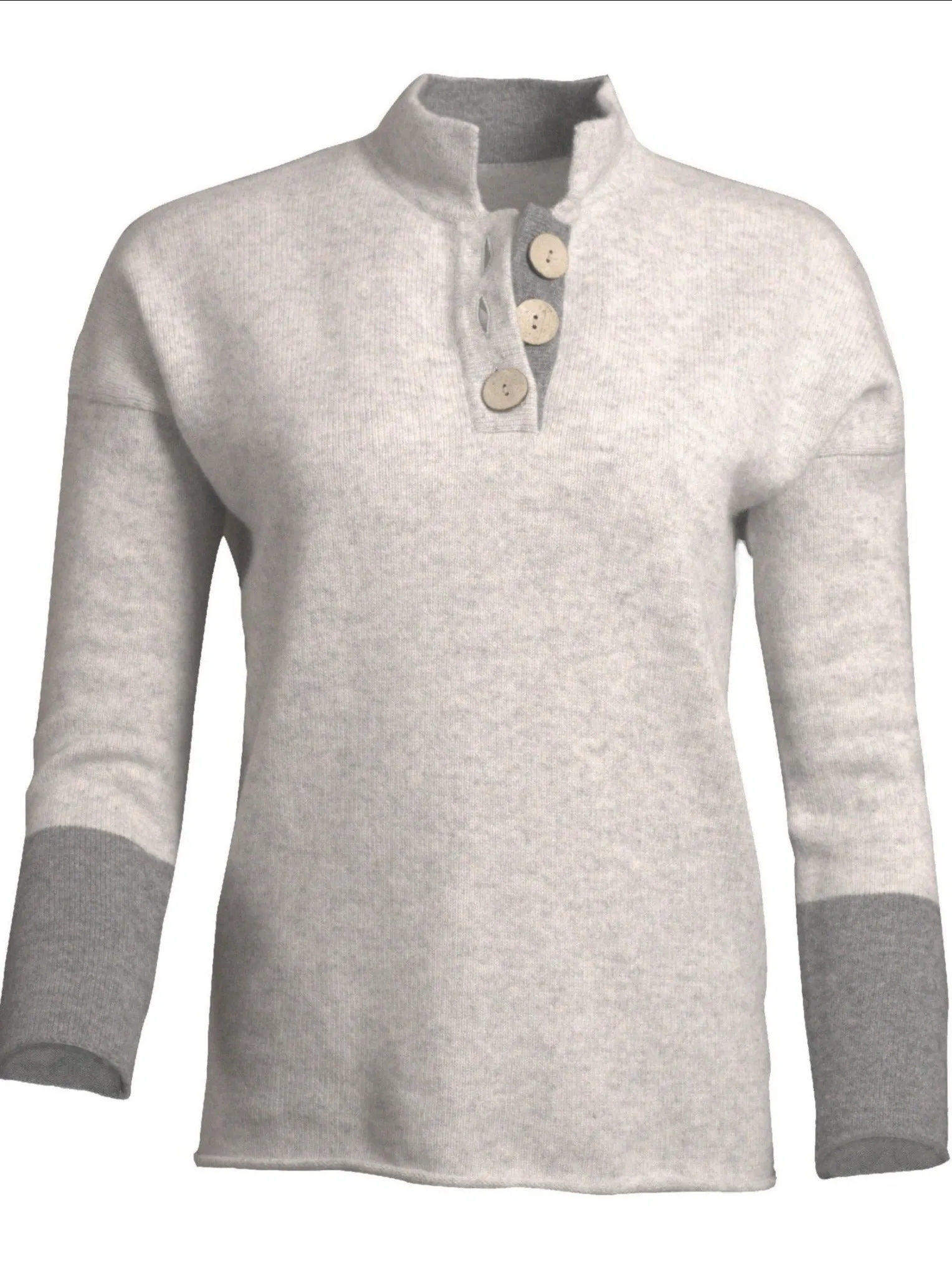 High Collar Jumper | Flannel Grey with Grey