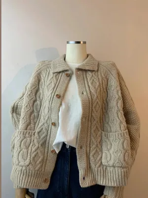 Hnewly Vintage Knitting Sweater Solid Colors Korean Style Single Breasted Jumper Harajuku Streetwear Oversize Casual Pockets Pullover