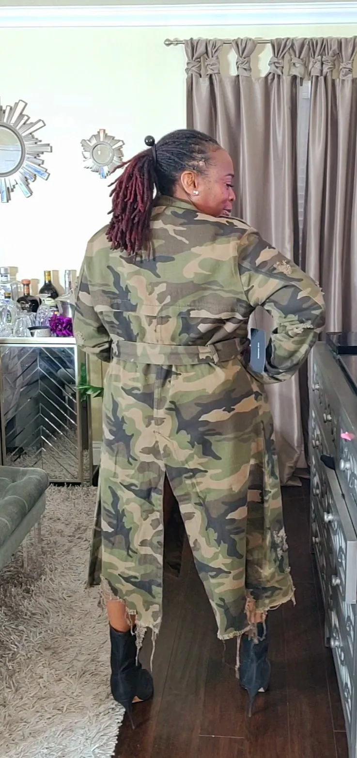 Jazzy Camo Trench Coat