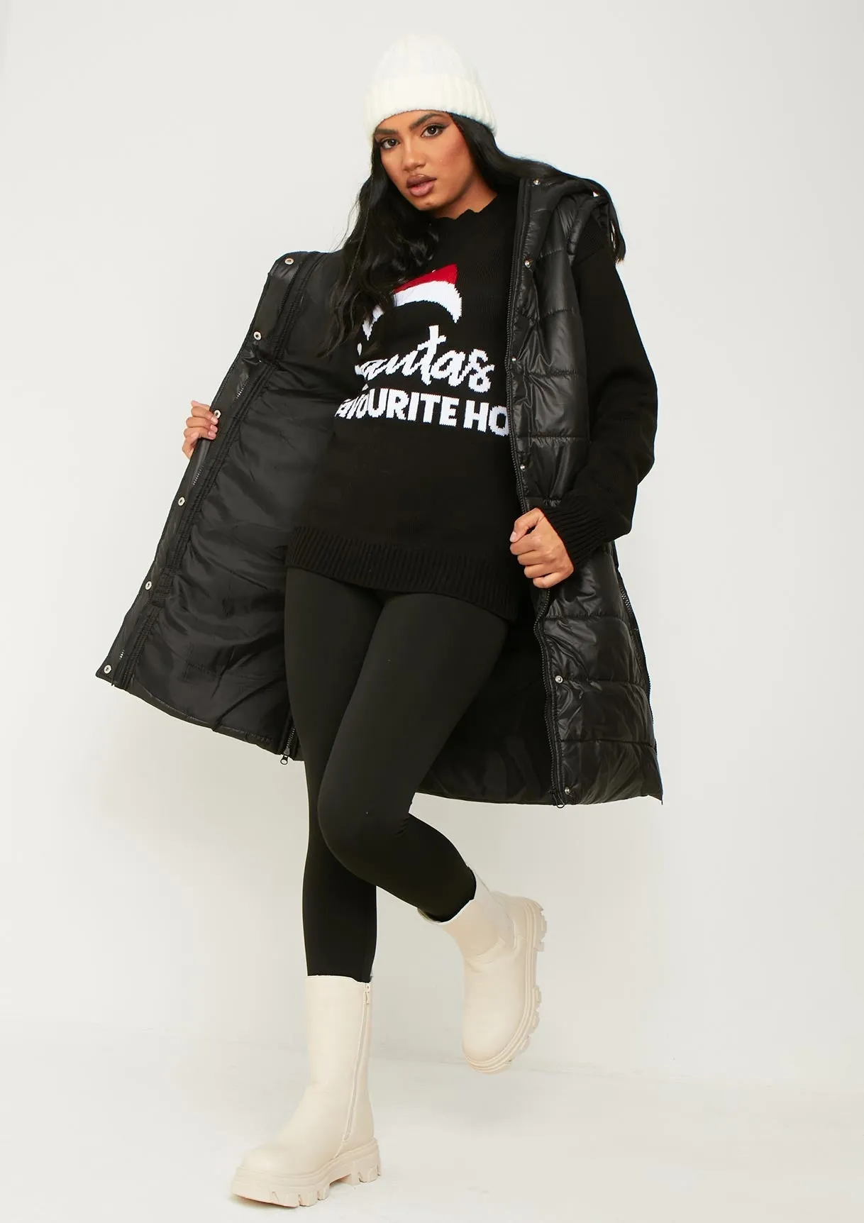 Jenna Black Knitted 'Santas Favourite Ho' Oversized Jumper