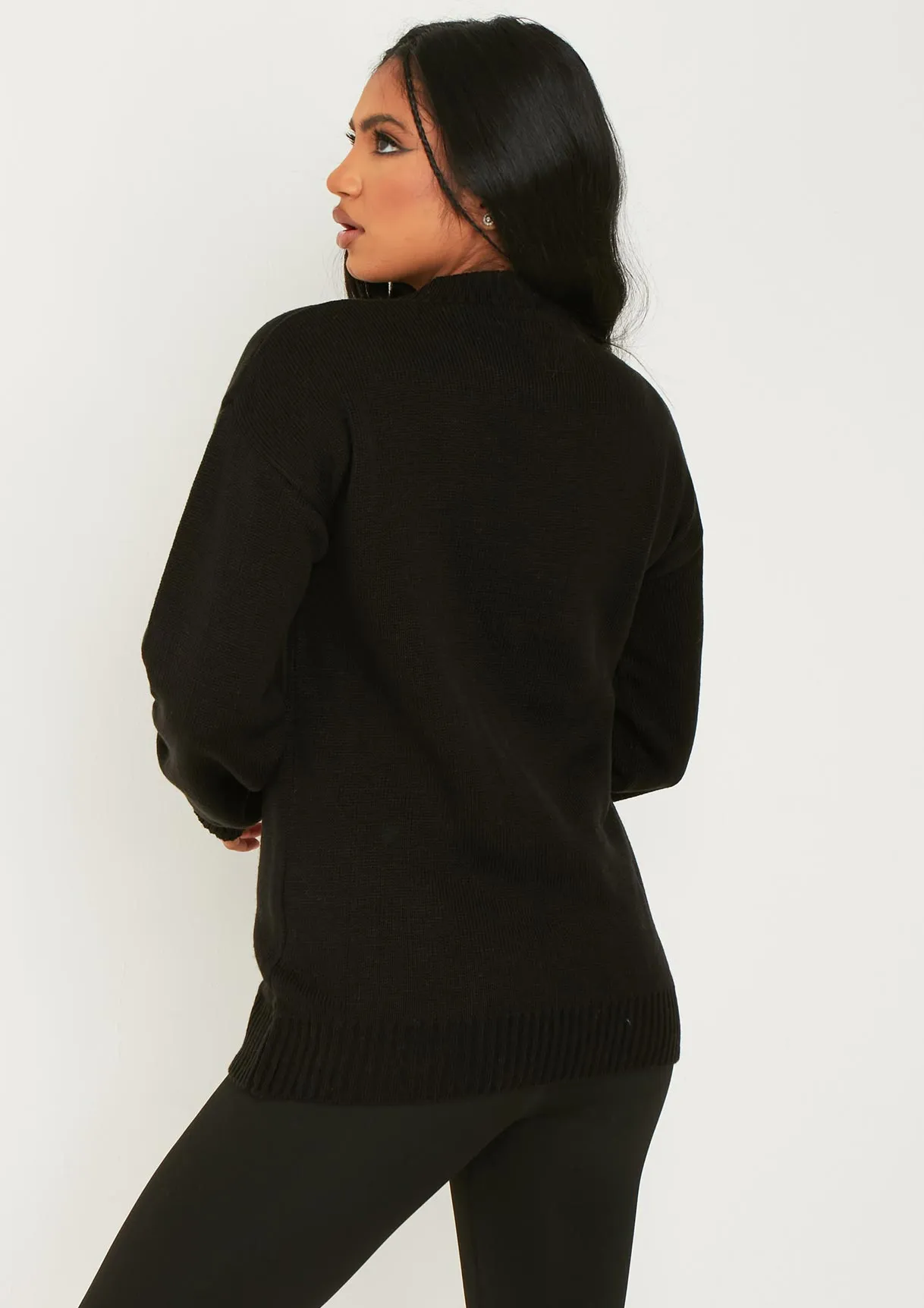 Jenna Black Knitted 'Santas Favourite Ho' Oversized Jumper