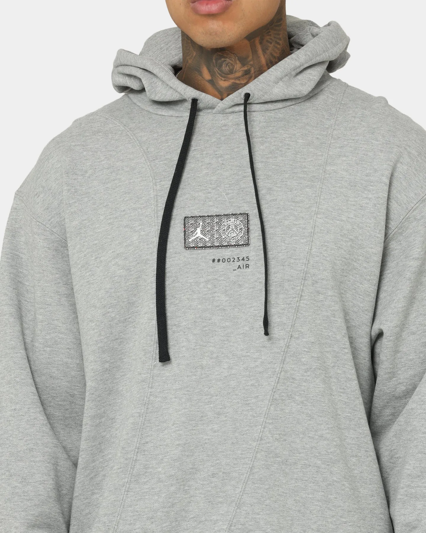 Jordan X Paris Saint-Germain Fleece Pullover Hoodie Dark Grey Heather