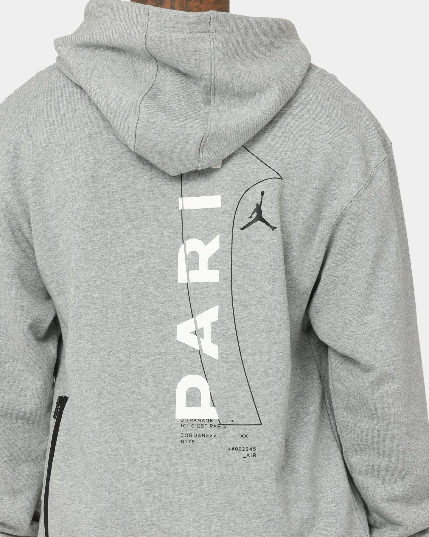 Jordan X Paris Saint-Germain Fleece Pullover Hoodie Dark Grey Heather