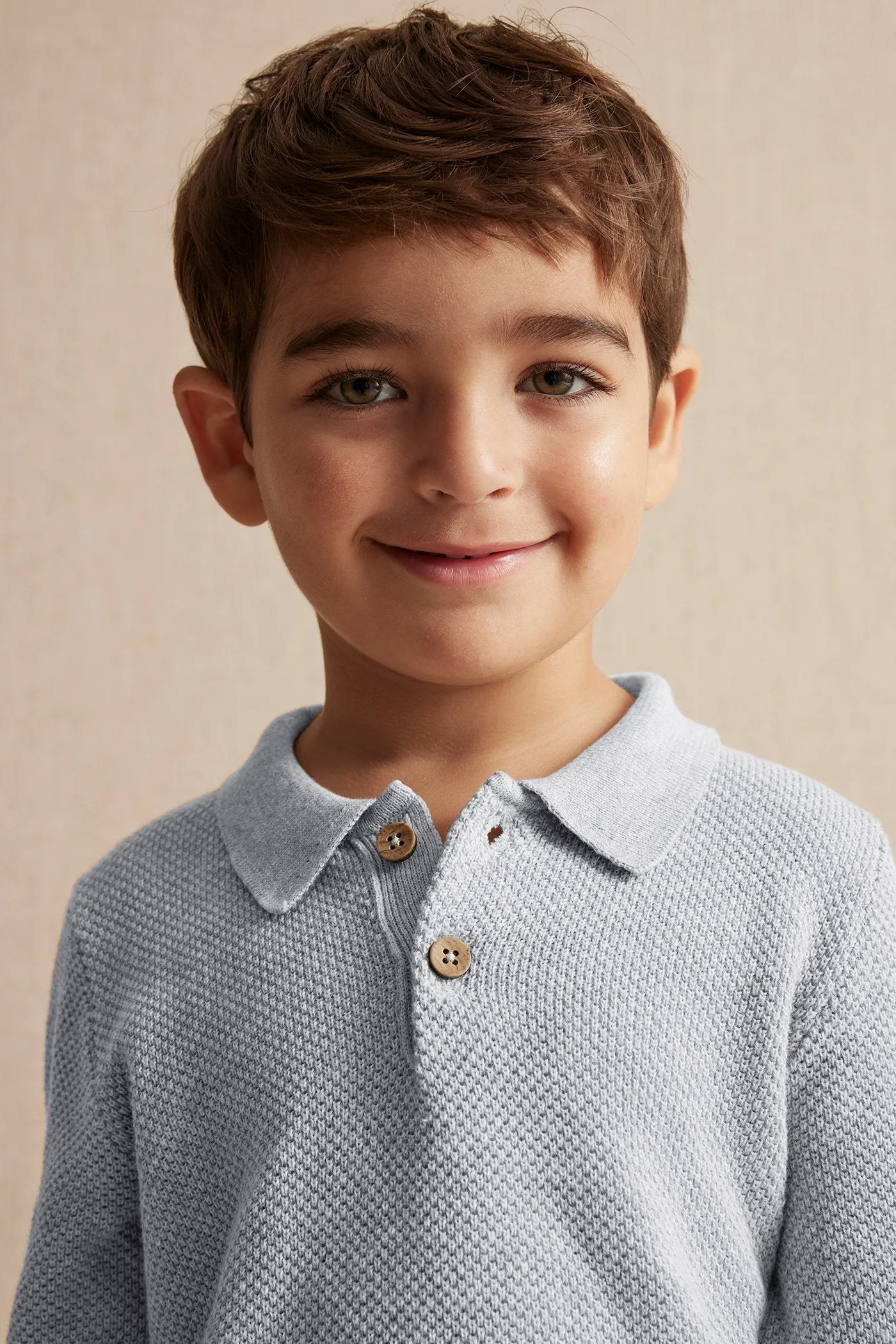 Kids' grey grandad jumper