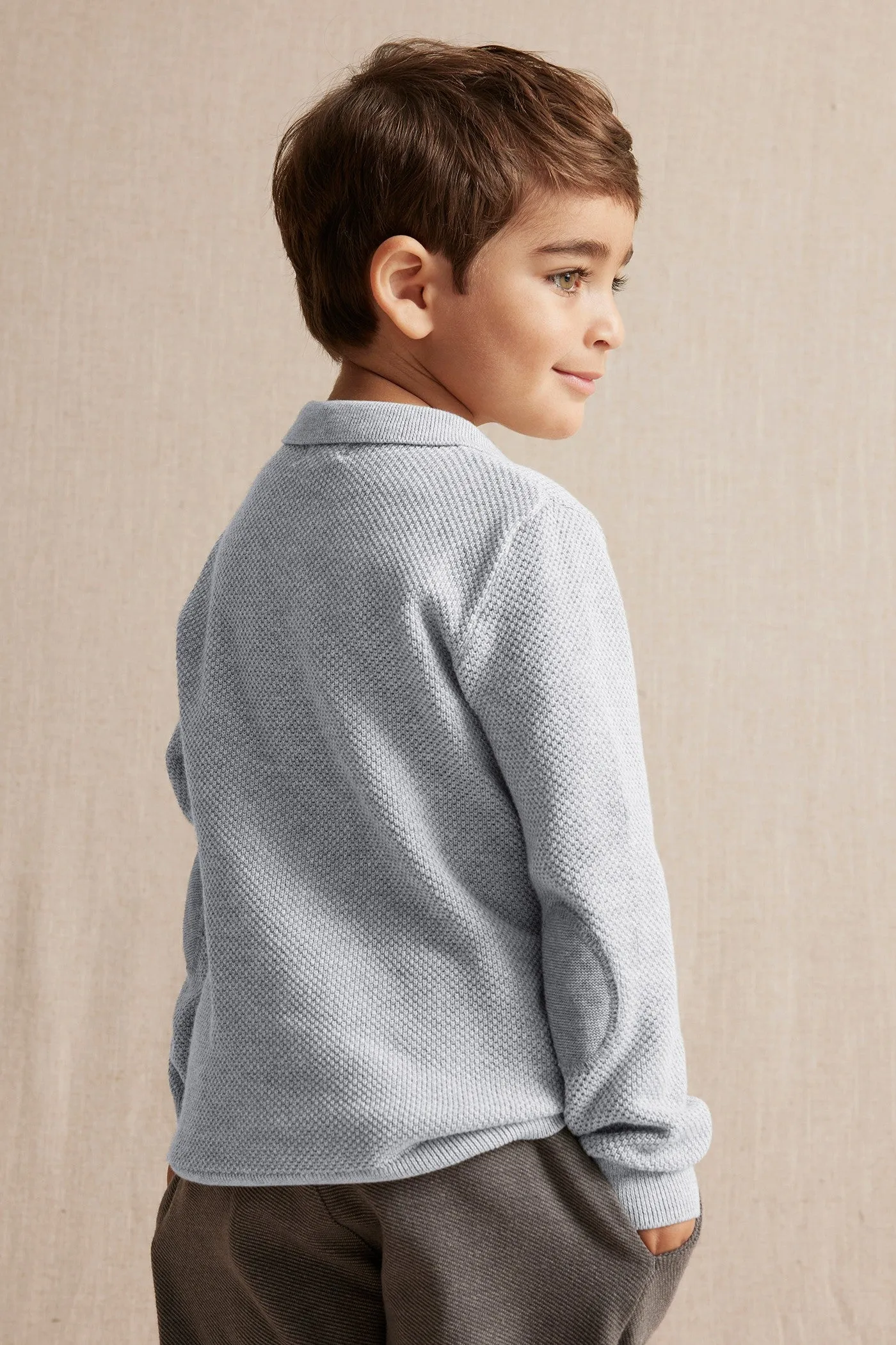 Kids' grey grandad jumper