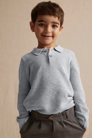 Kids' grey grandad jumper