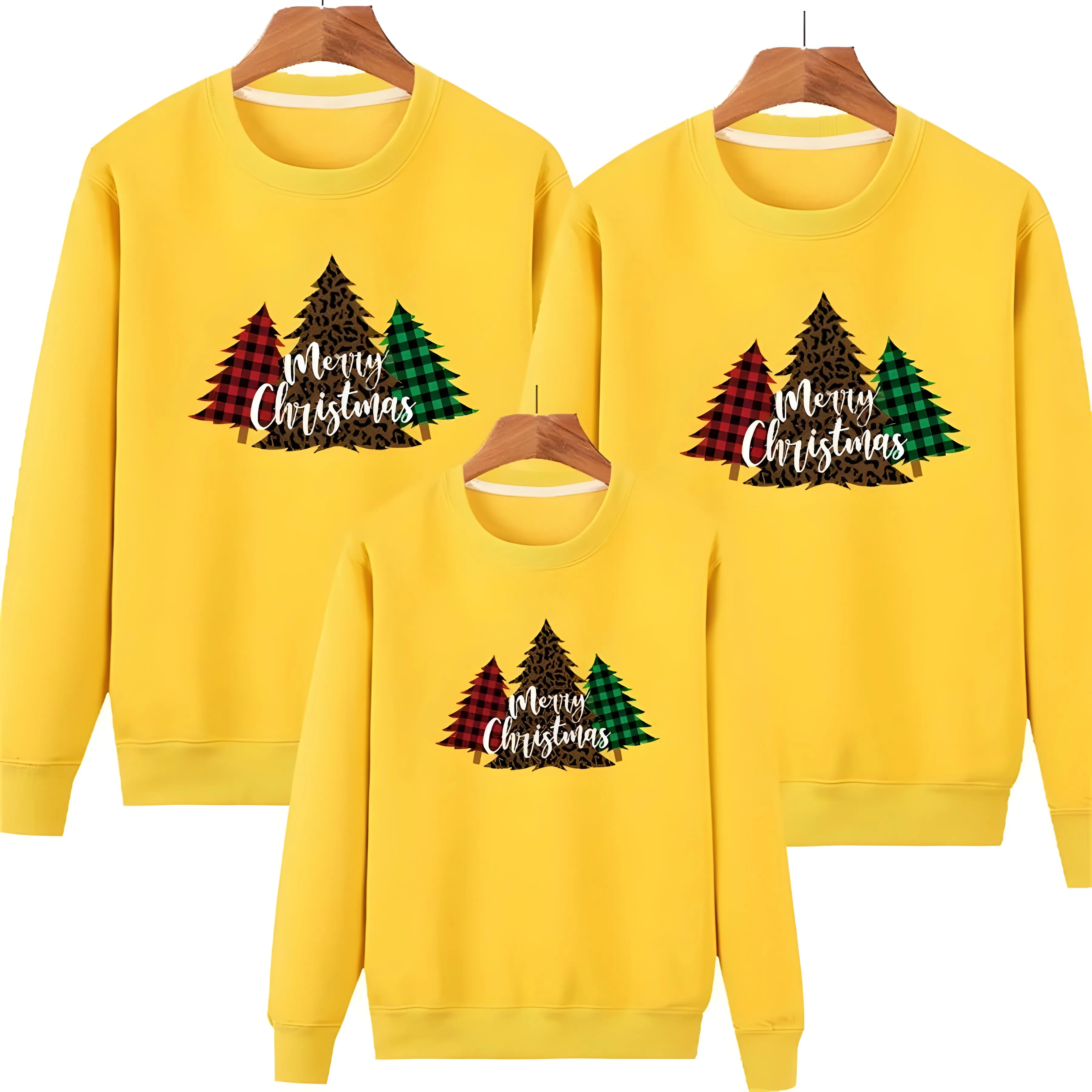 Kids Plain Christmas Tree Matching Christmas Jumper
