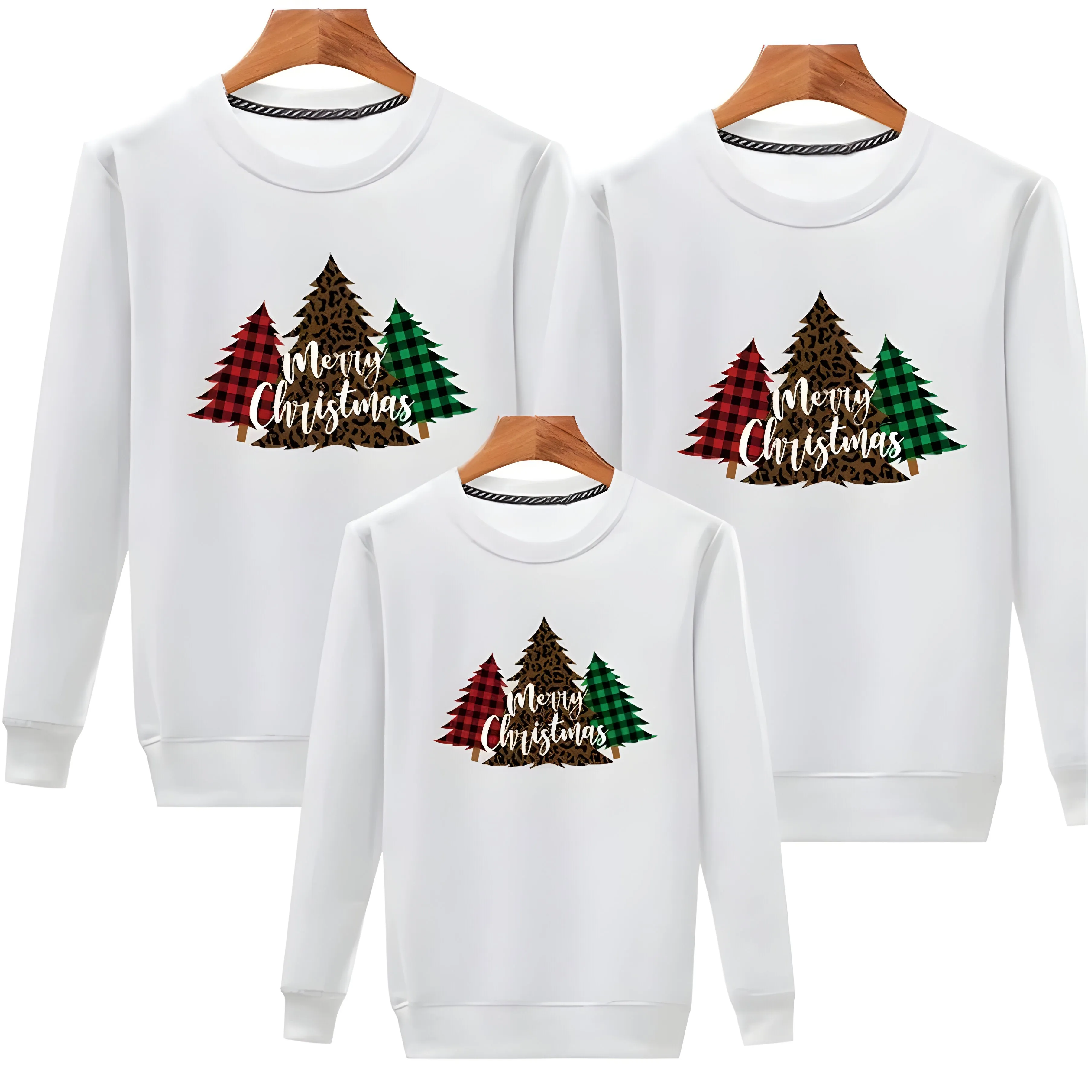 Kids Plain Christmas Tree Matching Christmas Jumper