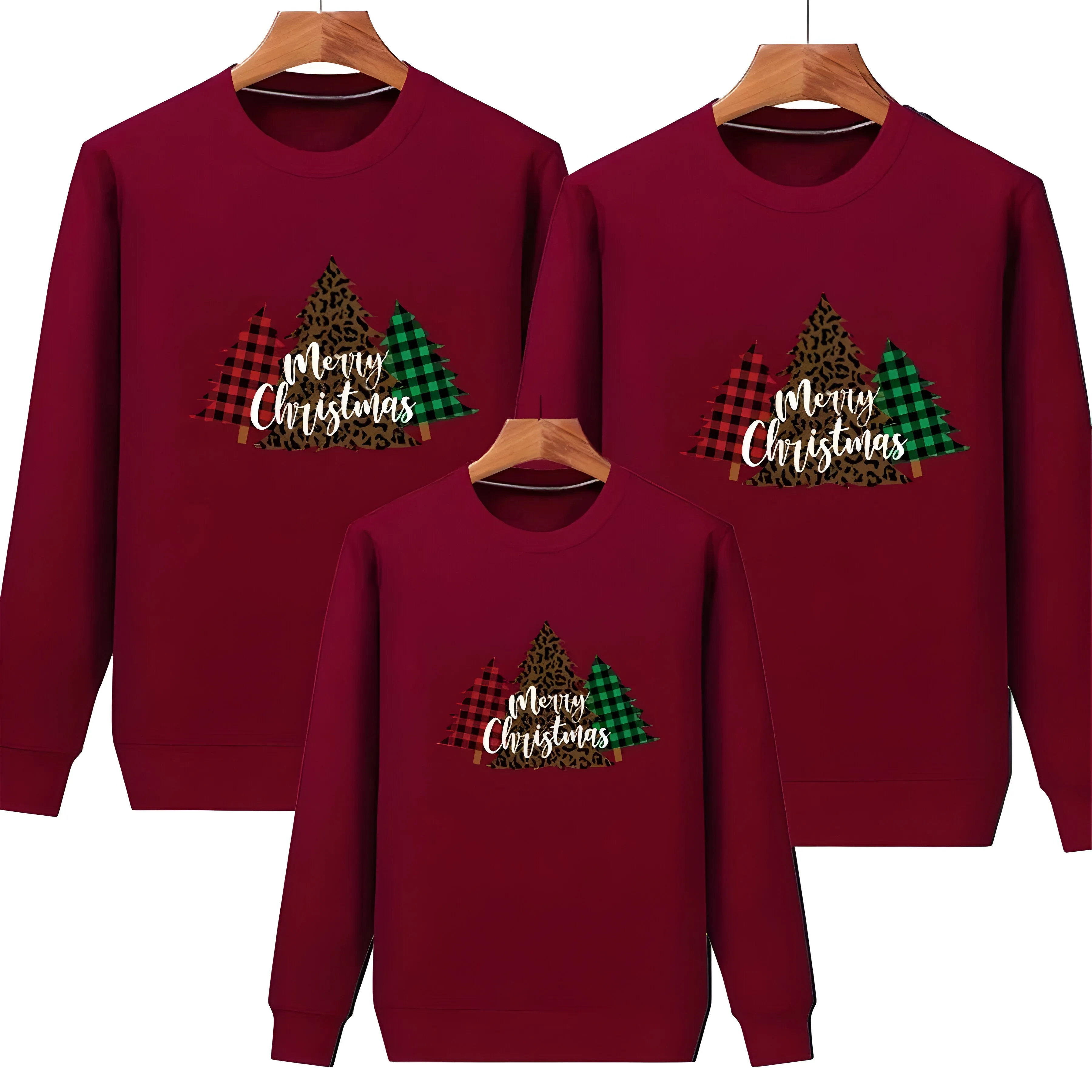 Kids Plain Christmas Tree Matching Christmas Jumper