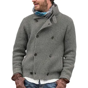 Knitted Coat Multicolor Cross-border Double-breasted Sweater
