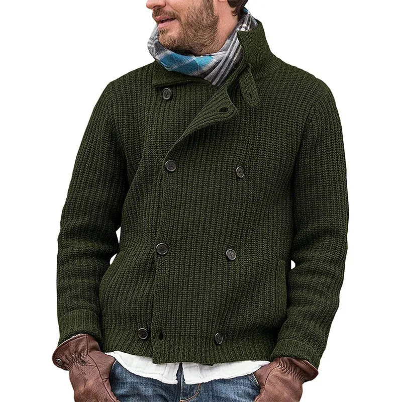 Knitted Coat Multicolor Cross-border Double-breasted Sweater