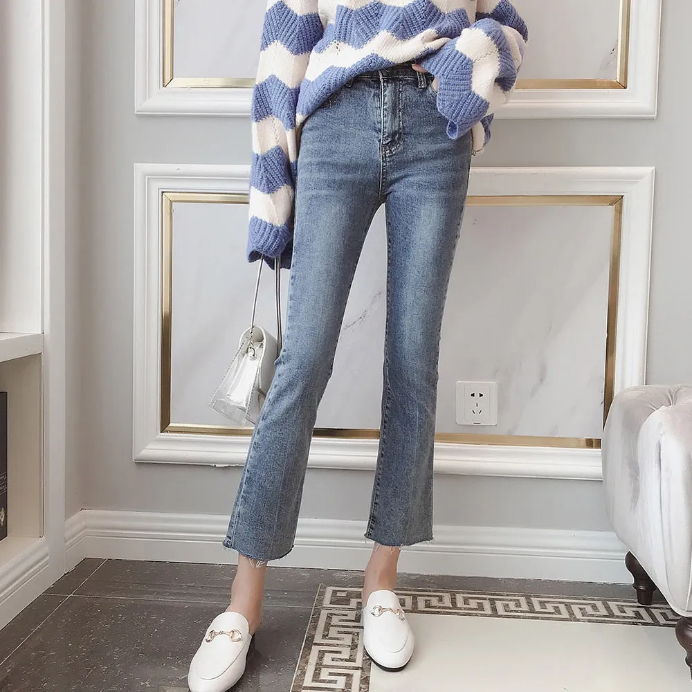 [Korean Style] Hana High Waist Slim Flare Jeans