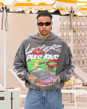 Loiter Pure Love Vintage Hoodie Charcoal