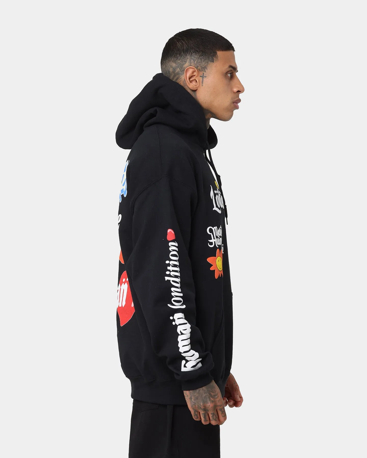 Loiter X Smiley Logo Puff Print Hoodie Black