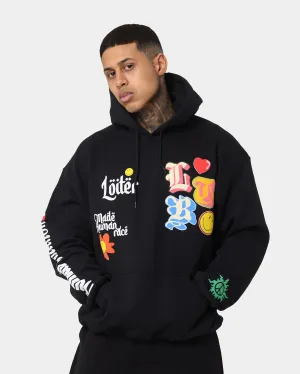 Loiter X Smiley Logo Puff Print Hoodie Black