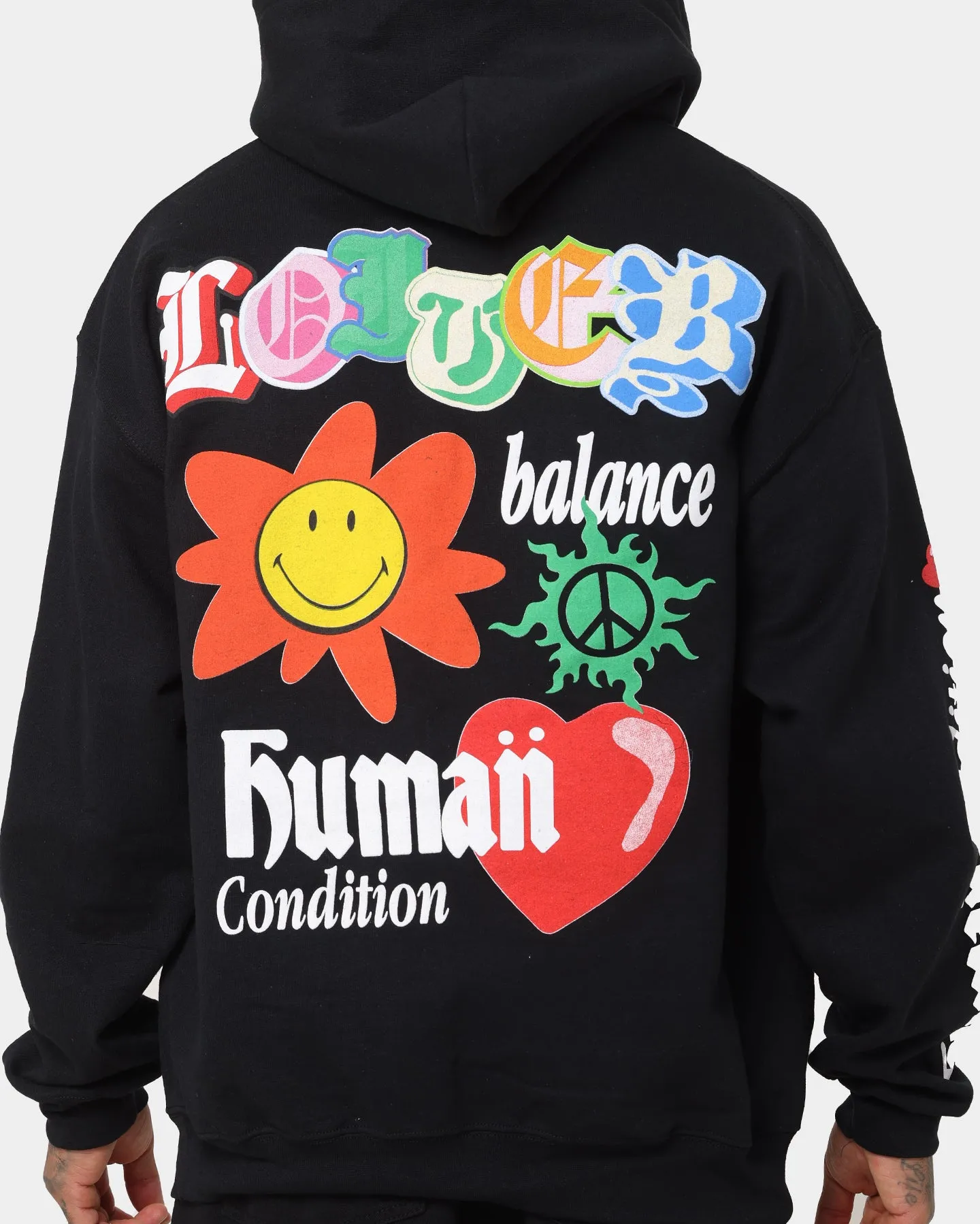 Loiter X Smiley Logo Puff Print Hoodie Black