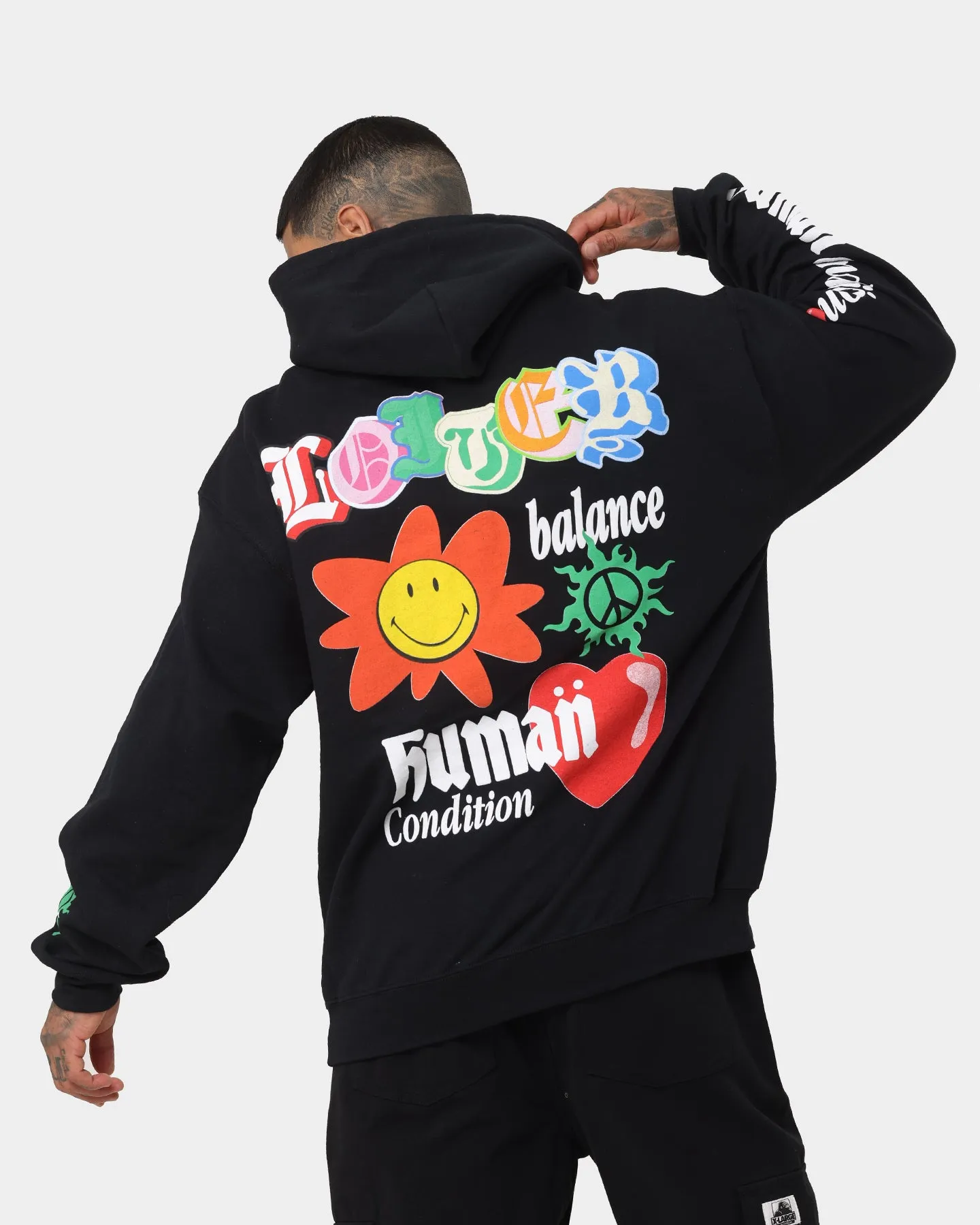 Loiter X Smiley Logo Puff Print Hoodie Black