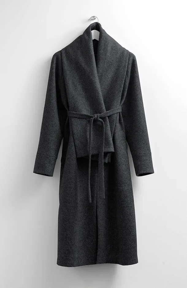 LONG WOOL BLACK COAT