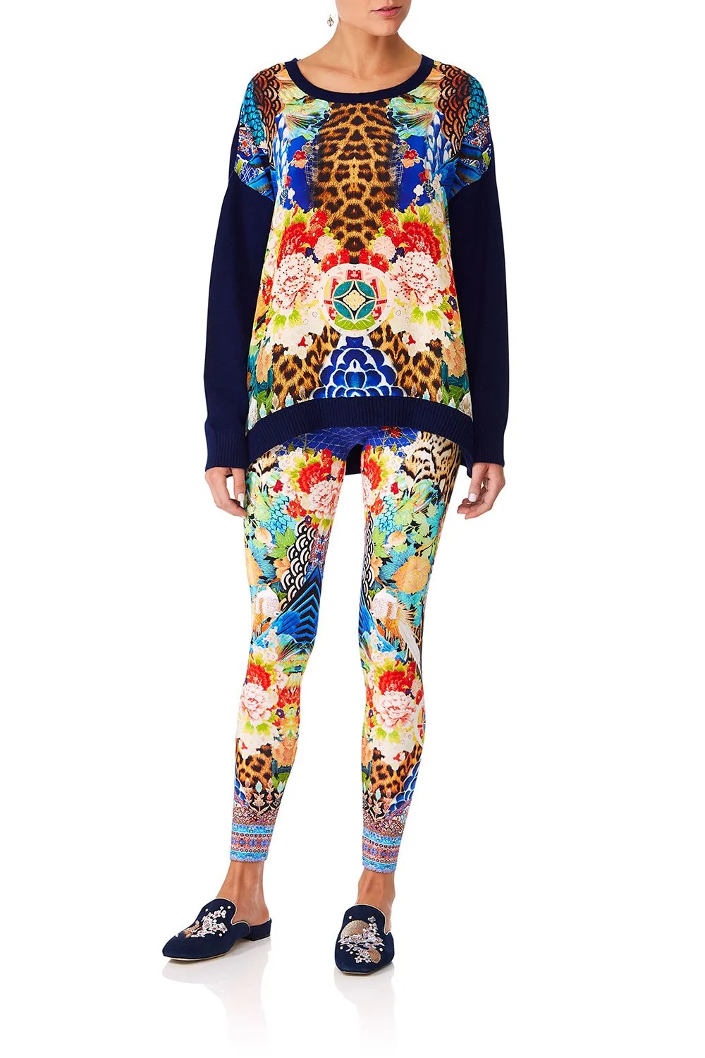 LOOSE FIT JUMPER WITH KNIT BACK SPACE COWGIRL