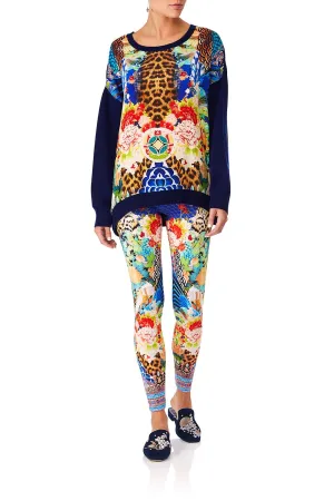 LOOSE FIT JUMPER WITH KNIT BACK SPACE COWGIRL