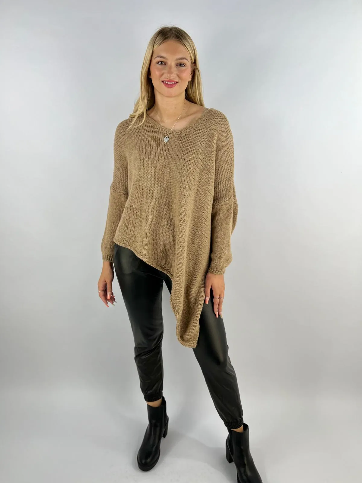 Made in Italy Wool Slant Knit Lagenlook