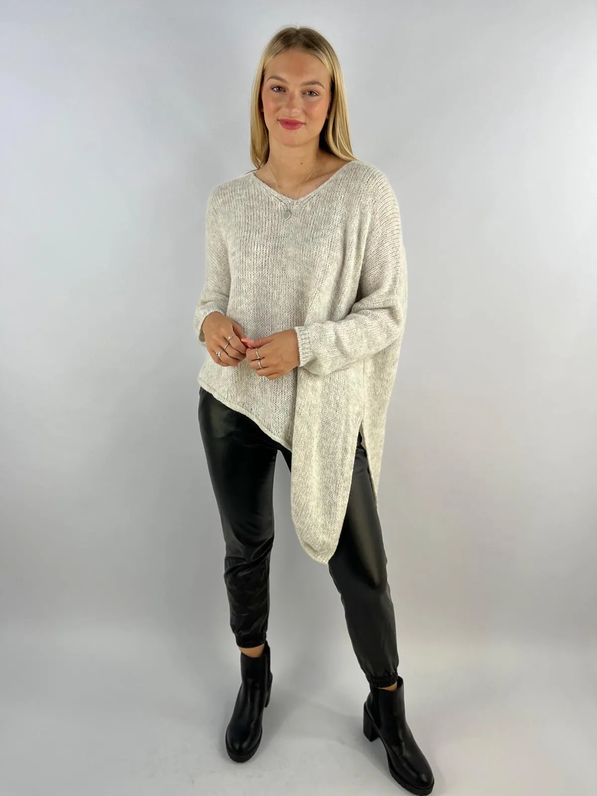 Made in Italy Wool Slant Knit Lagenlook
