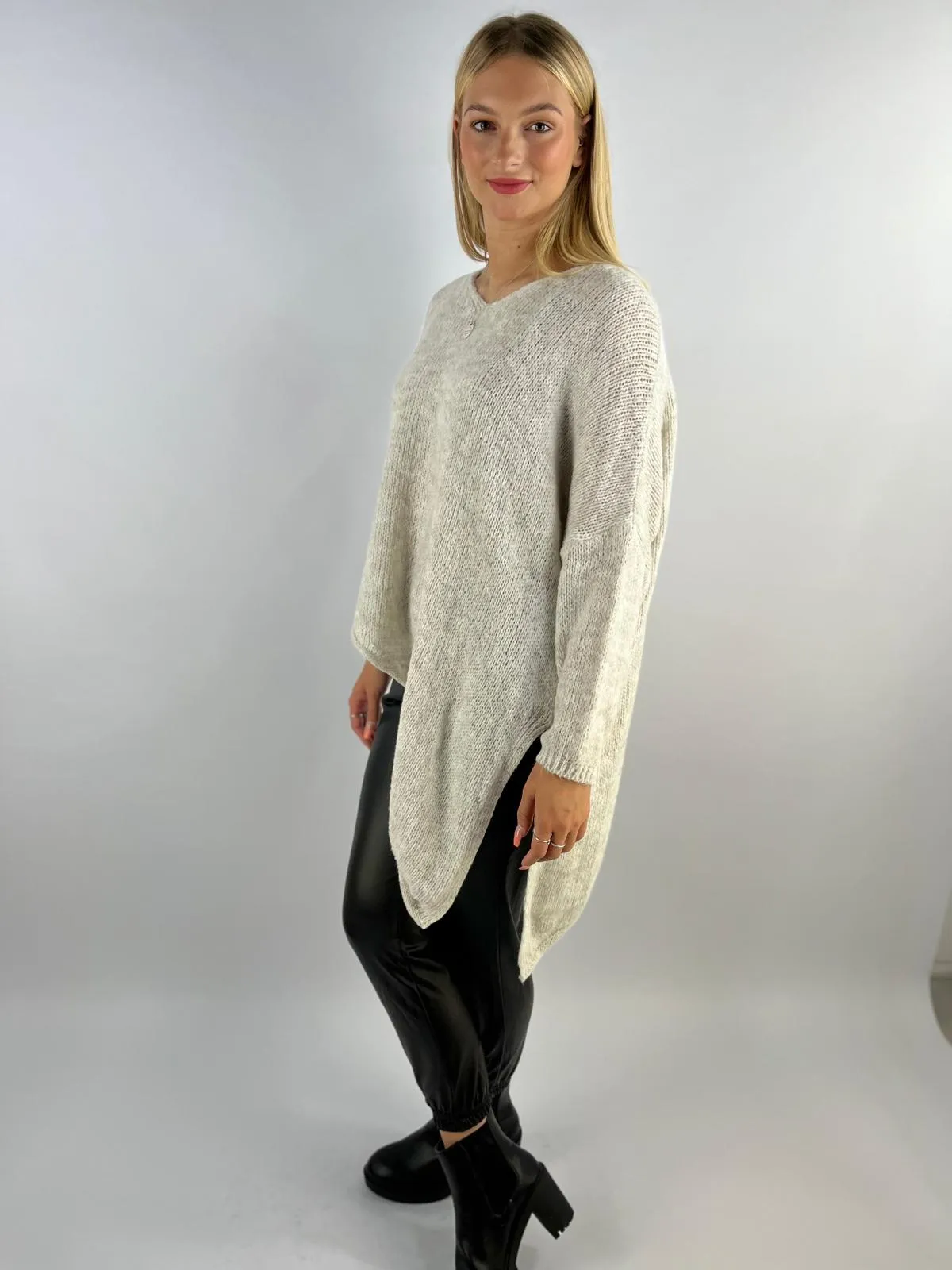 Made in Italy Wool Slant Knit Lagenlook