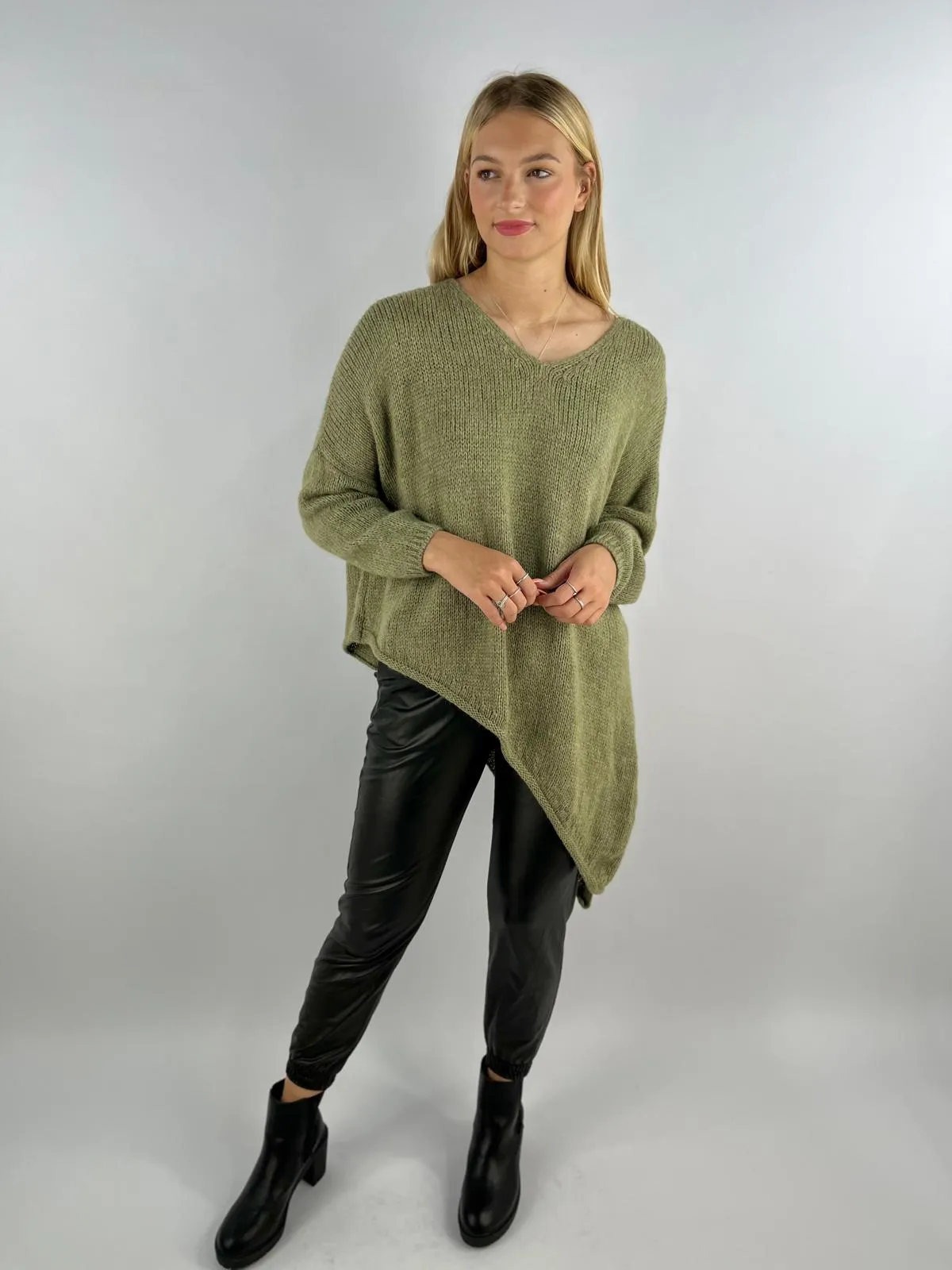 Made in Italy Wool Slant Knit Lagenlook