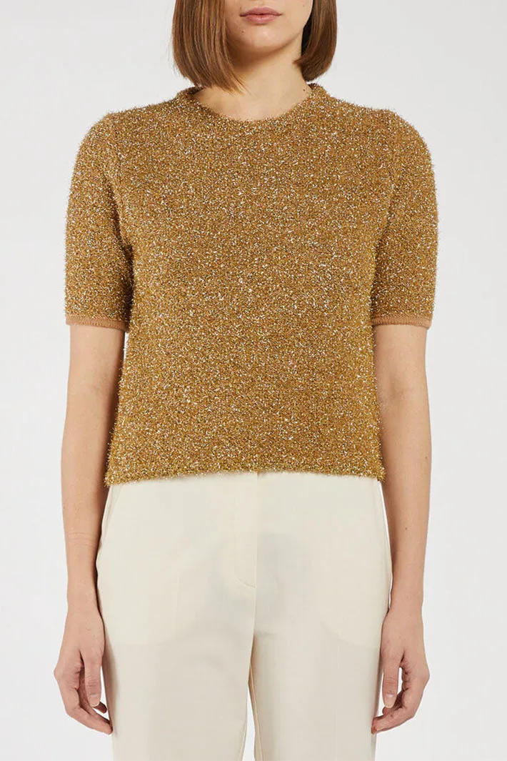 Marella MOXA2 Jumper Gold Lurex Short Sleeve 2423366292200