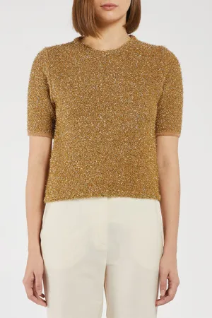 Marella MOXA2 Jumper Gold Lurex Short Sleeve 2423366292200
