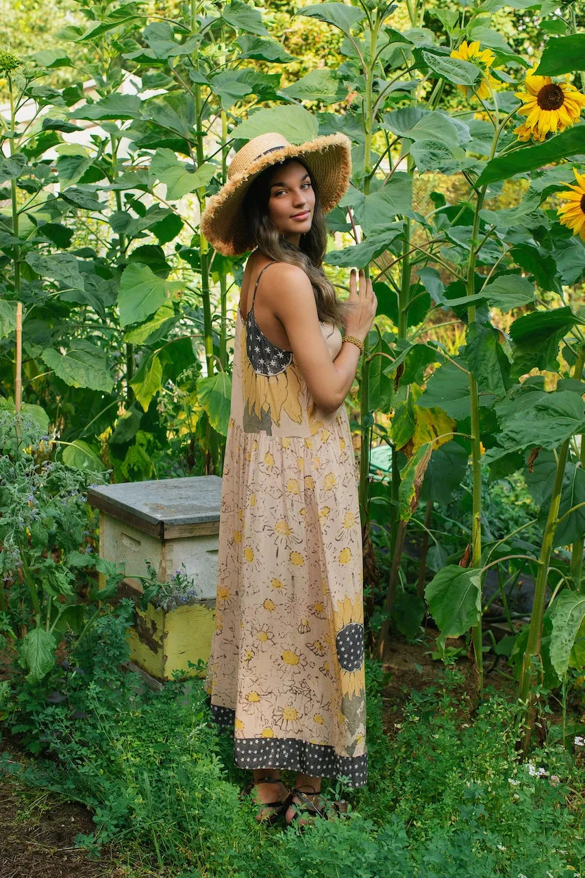 Market Of Stars Milk & Honey Bohéme Slip Dress with Bees and Sunflowers