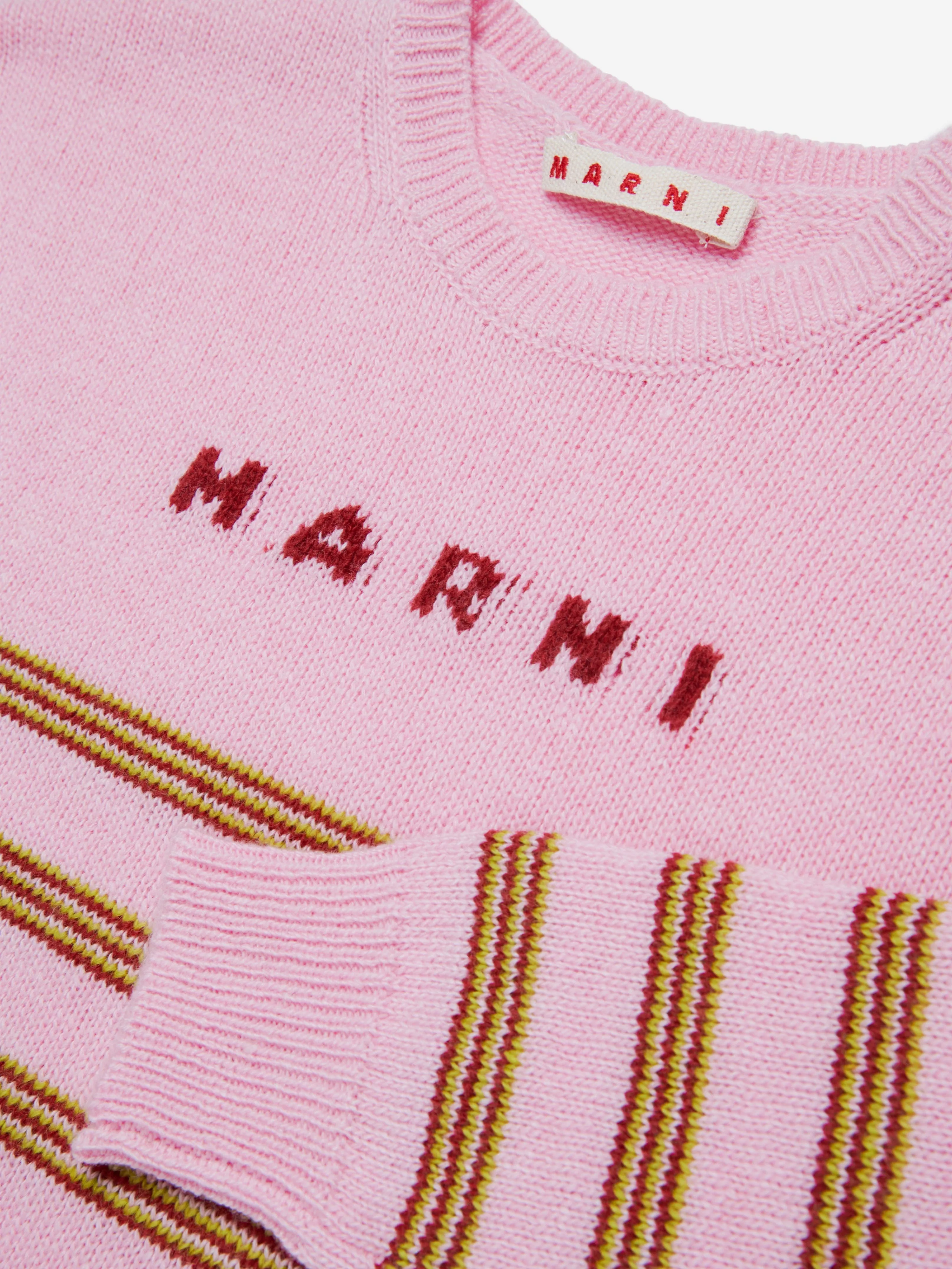 MARNI Girls Striped Jumper in Pink
