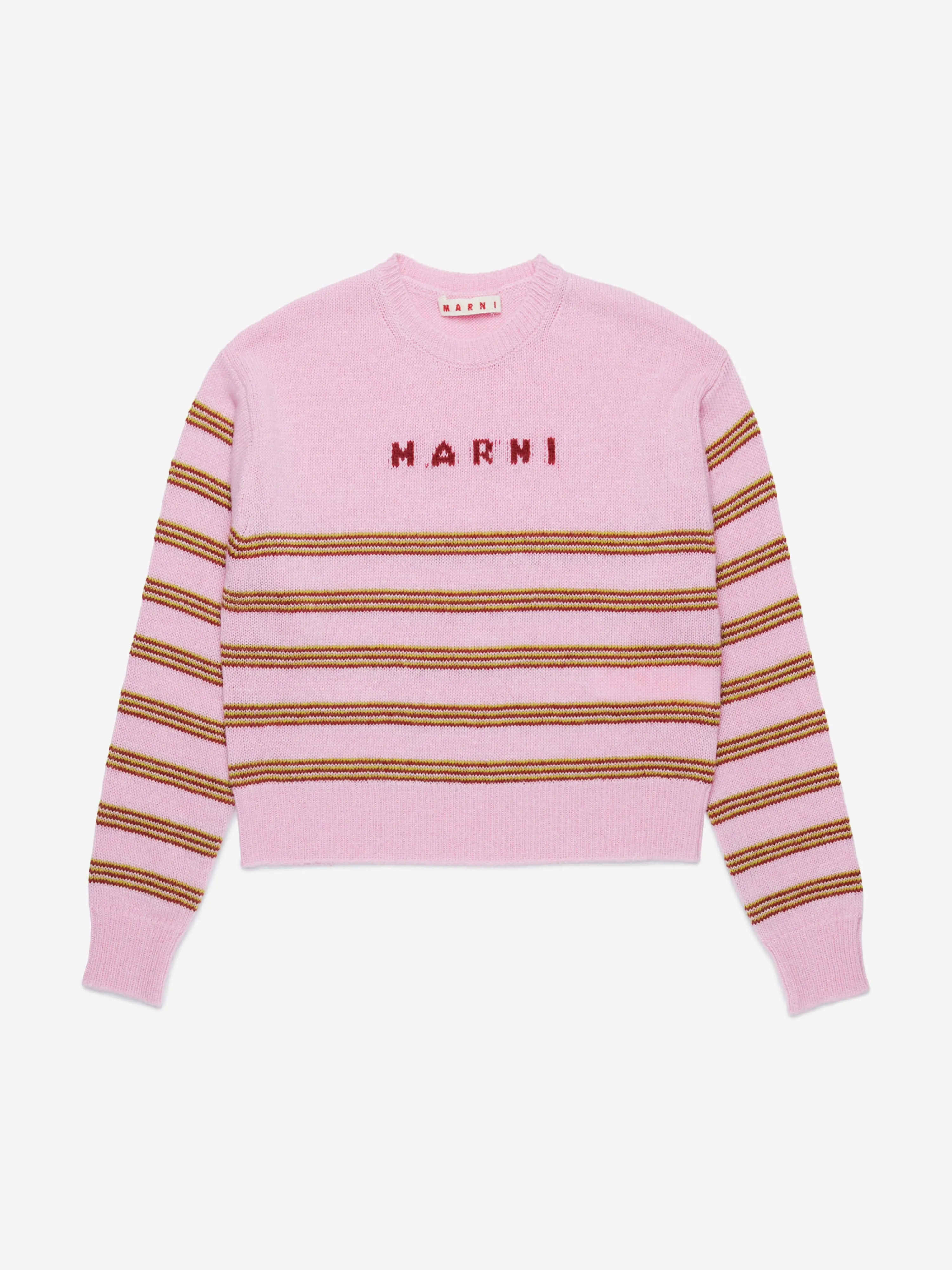 MARNI Girls Striped Jumper in Pink