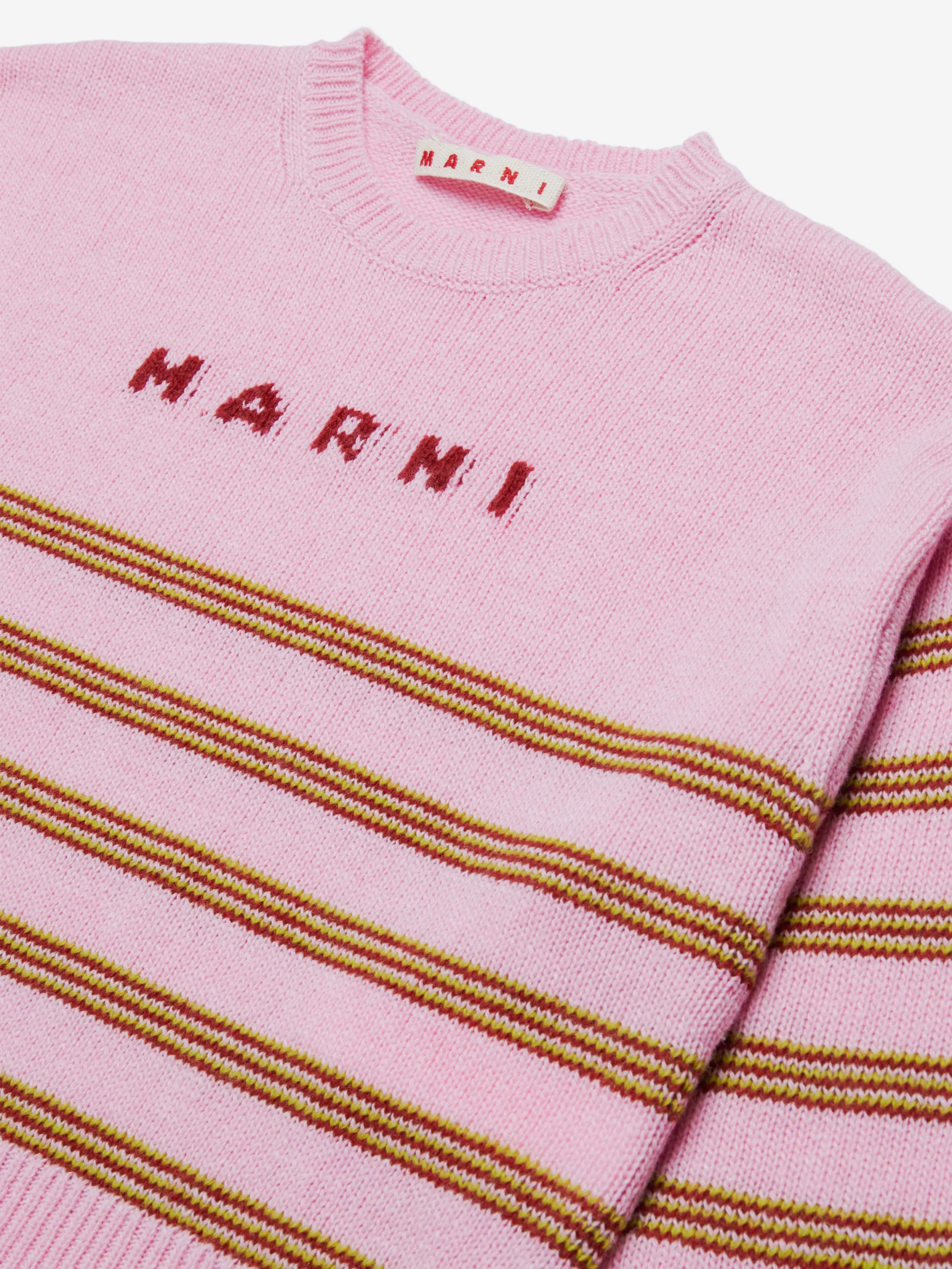 MARNI Girls Striped Jumper in Pink