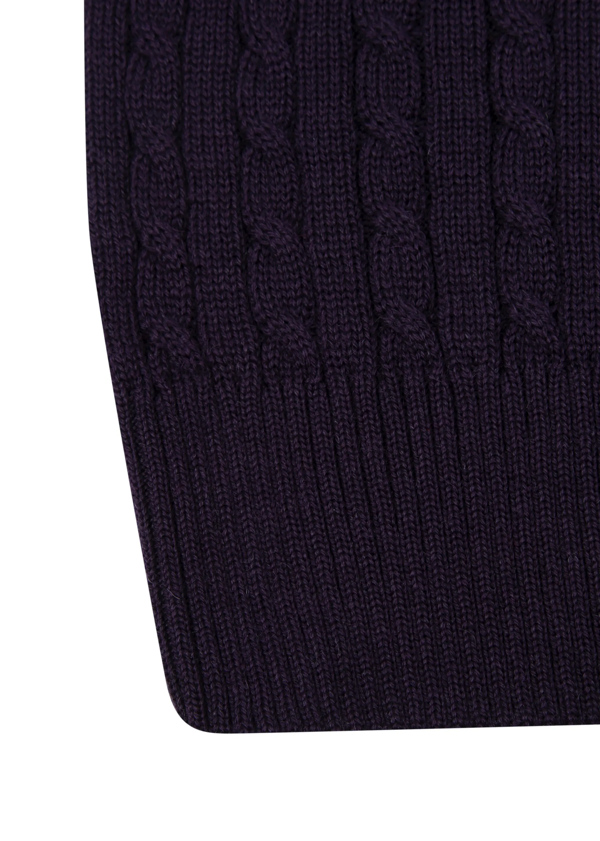 Men's Mulberry Purple Mildura WoolCable Knit Crew Neck Jumper