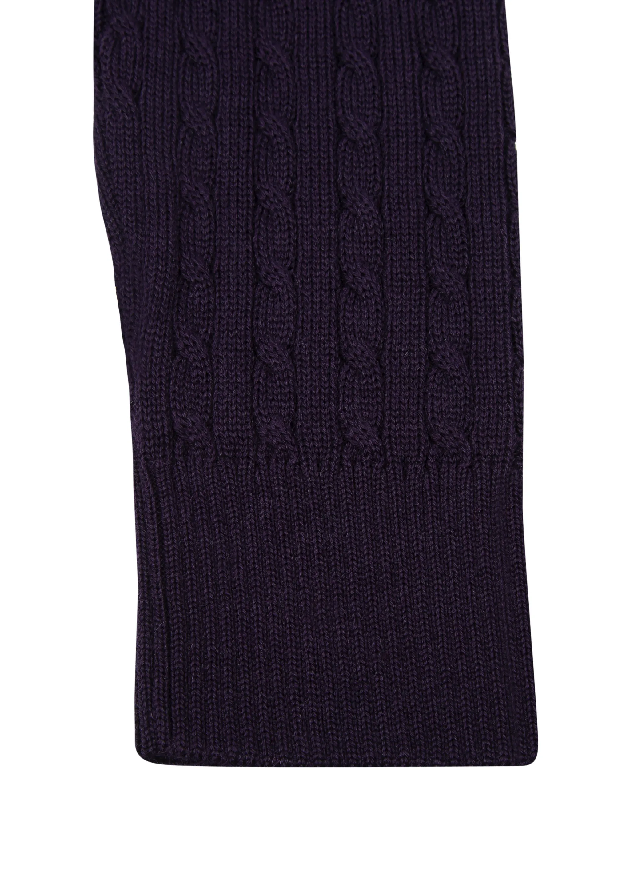 Men's Mulberry Purple Mildura WoolCable Knit Crew Neck Jumper