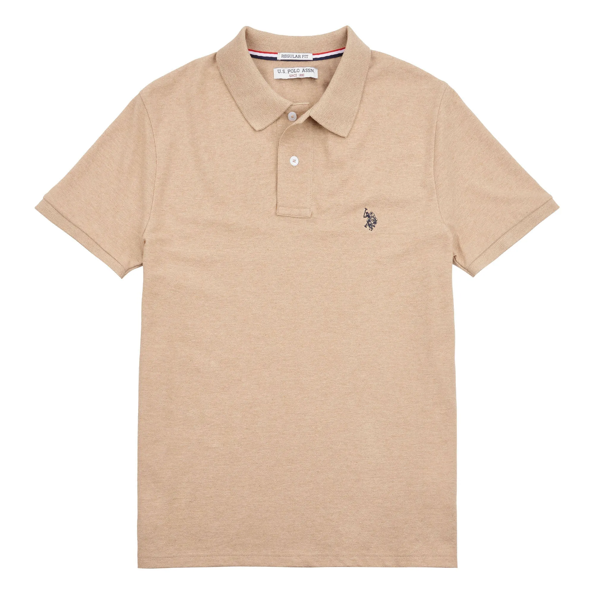 Mens Pique Polo Shirt in Iced Coffee Marl