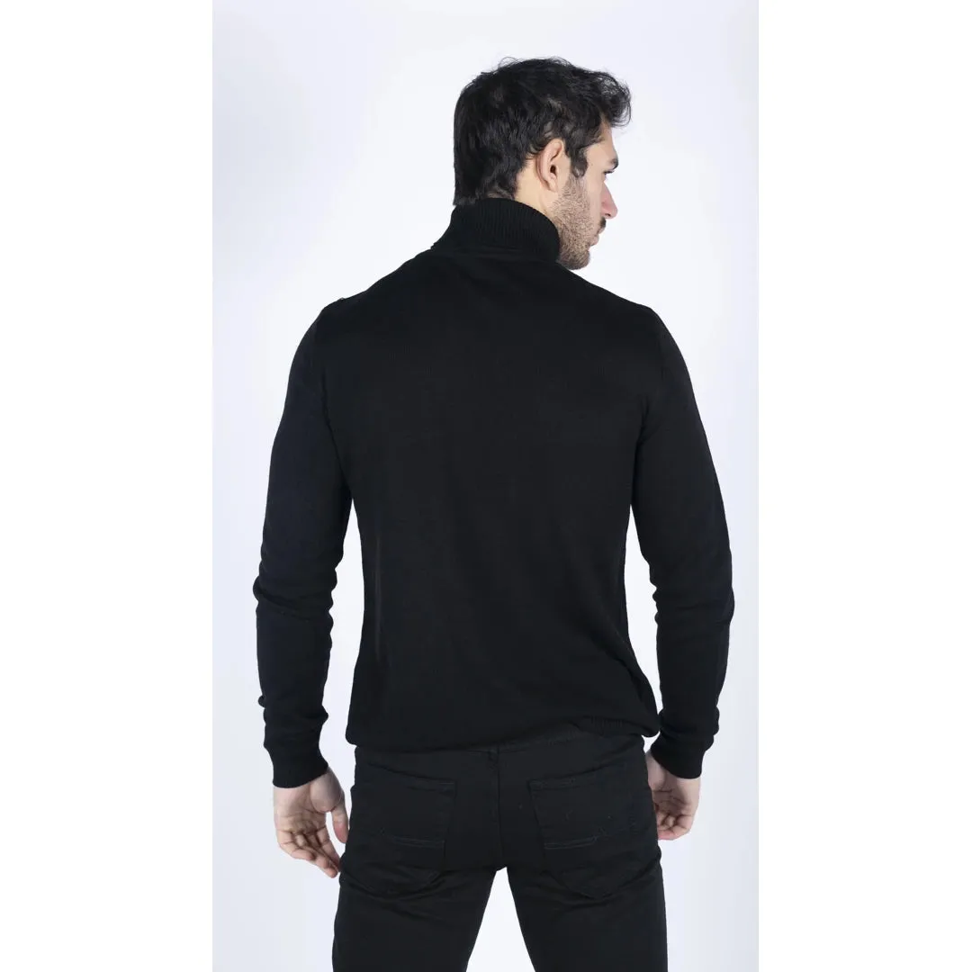 Men's Polar Neck Jumper Roll Neck High Turtle Neck Light Weight
