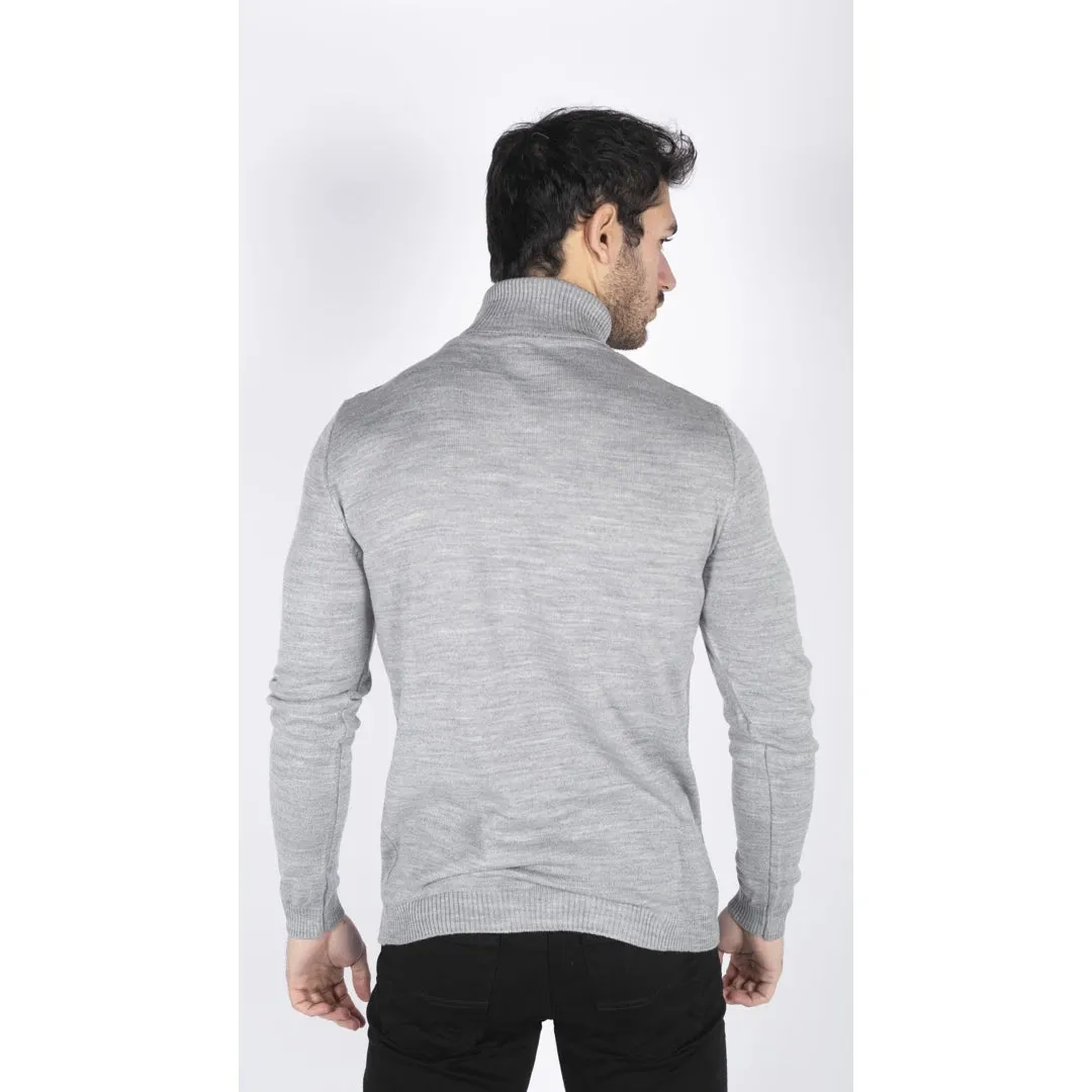Men's Polar Neck Jumper Roll Neck High Turtle Neck Light Weight