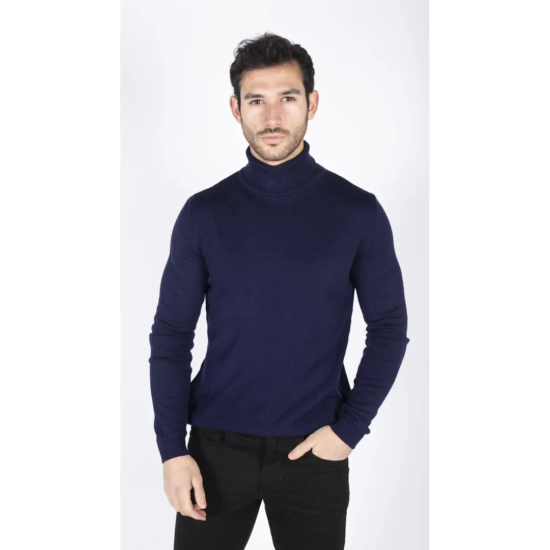 Men's Polar Neck Jumper Roll Neck High Turtle Neck Light Weight