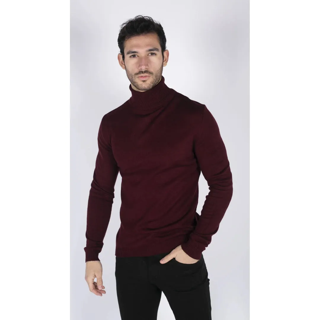 Men's Polar Neck Jumper Roll Neck High Turtle Neck Light Weight