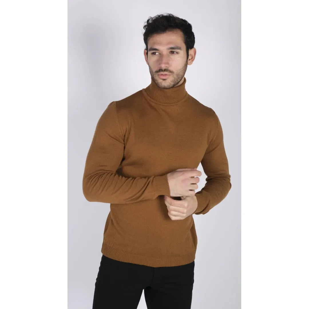 Men's Polar Neck Jumper Roll Neck High Turtle Neck Light Weight