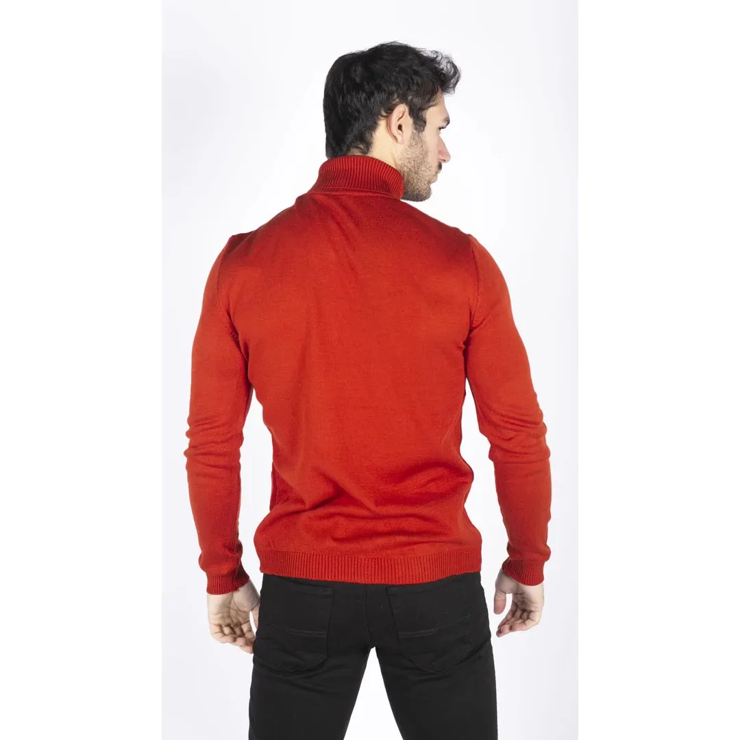 Men's Polar Neck Jumper Roll Neck High Turtle Neck Light Weight