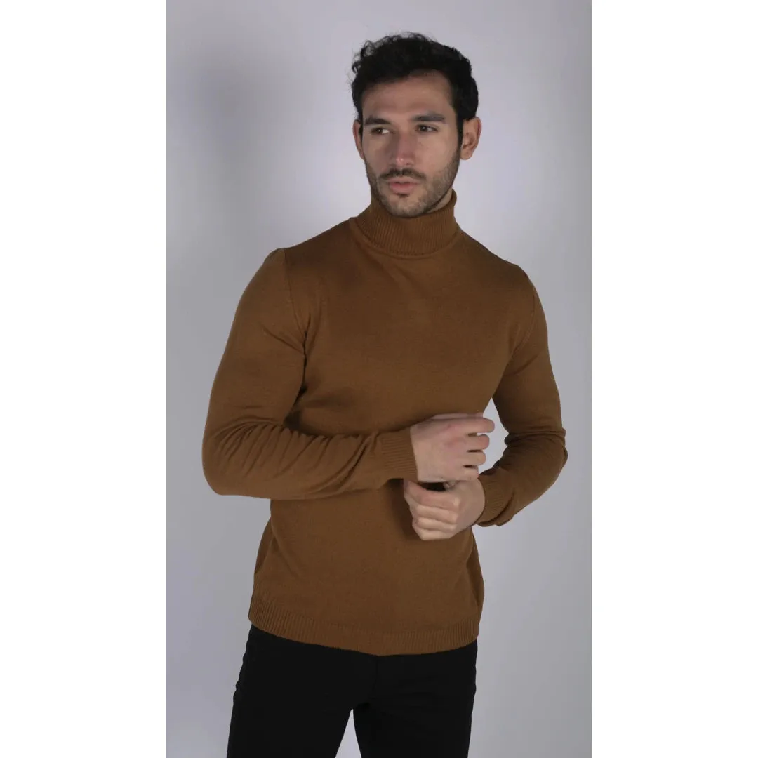 Men's Polar Neck Jumper Roll Neck High Turtle Neck Light Weight