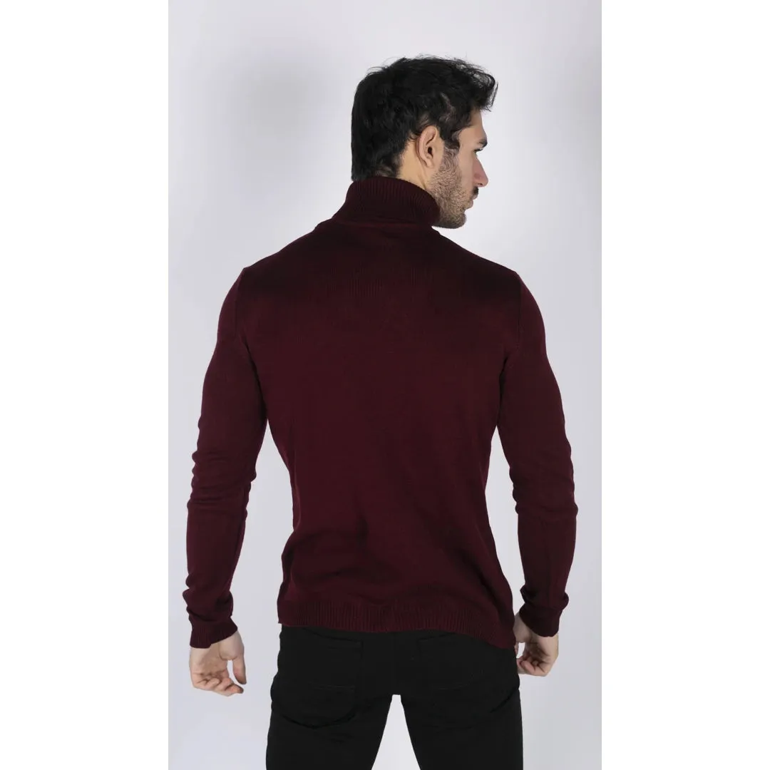 Men's Polar Neck Jumper Roll Neck High Turtle Neck Light Weight