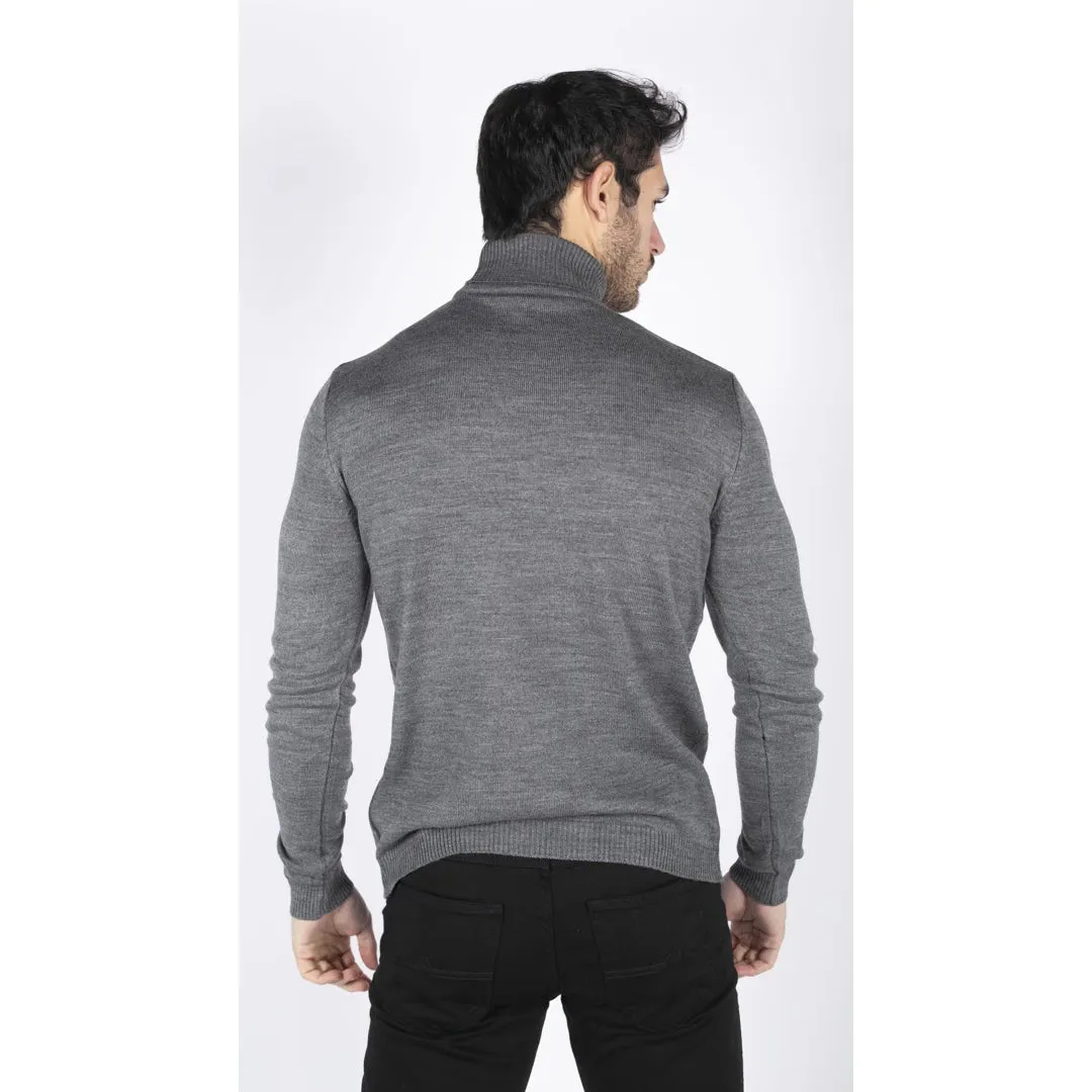 Men's Polar Neck Jumper Roll Neck High Turtle Neck Light Weight